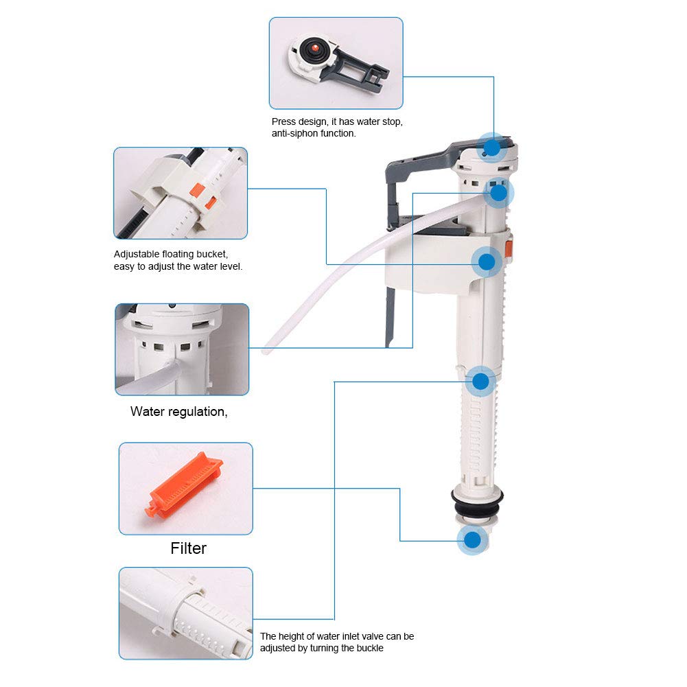 Toilet Flush Valve Toilet Cistern Flush Push Button Connected Toilet