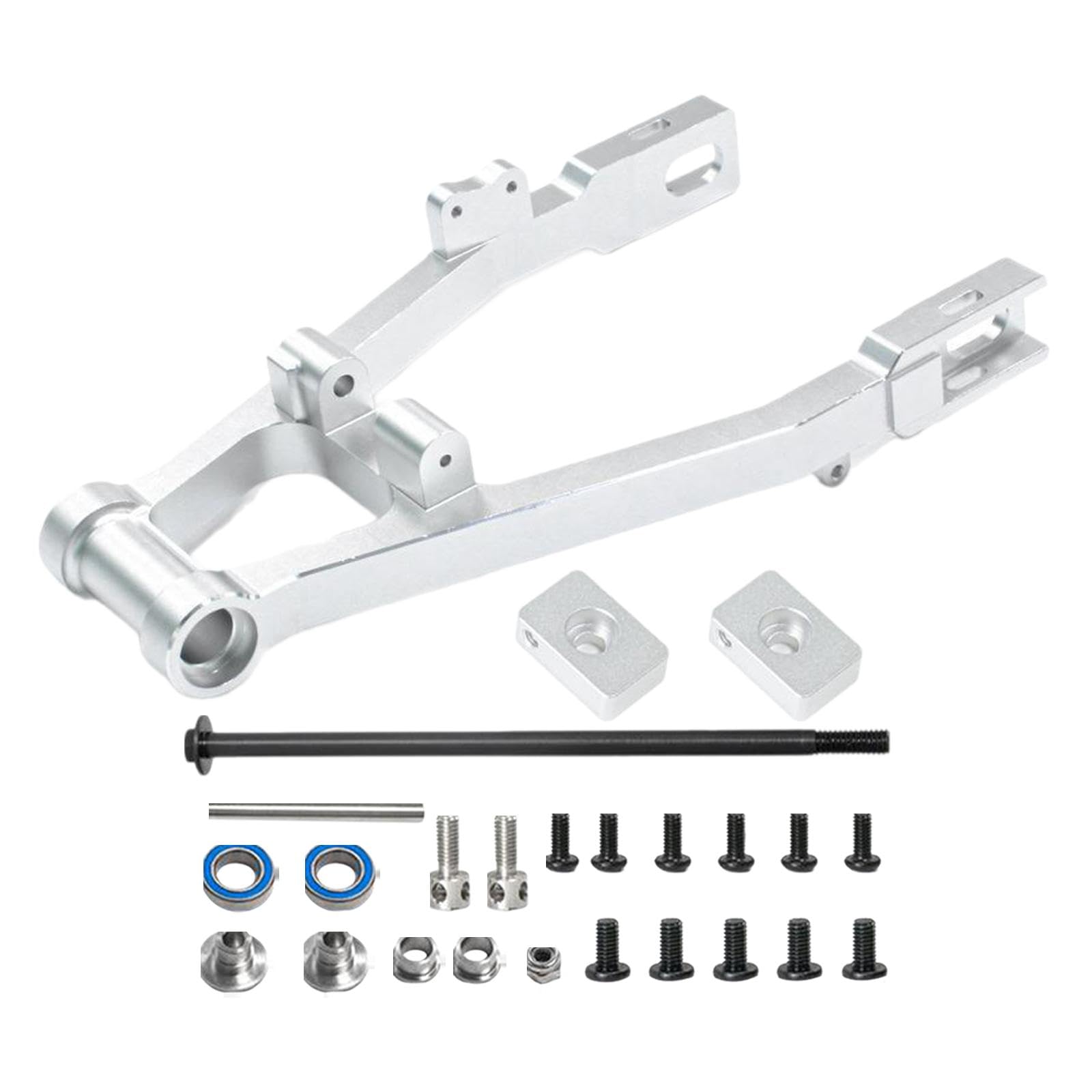 RC Motorrad Hintere Schwinge Aluminiumlegierung Upgrade Ersatzteil Zubehör für RC Auto Modell Crawler Motorrad für Heimgebrauch Clubaktivitäten DIY Ge, Silber