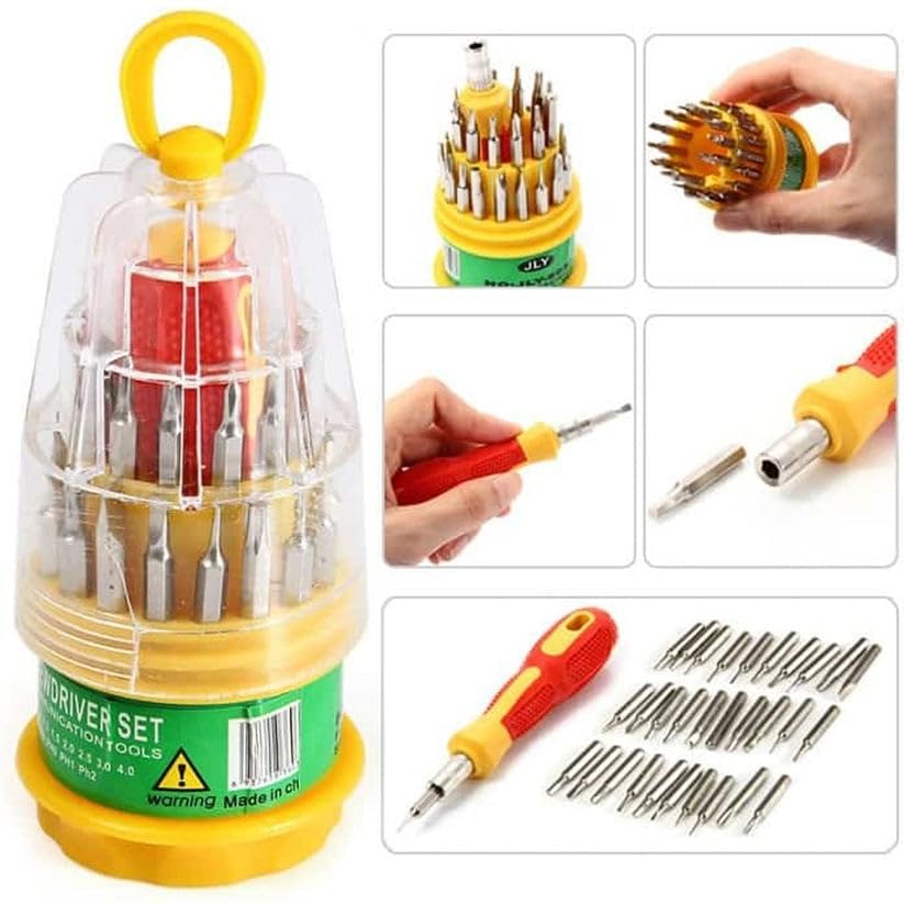 Image of Oblivion Screw Driver Kit - Magnetic 31 in 1 Screwdriver Tool Set, Repairing Tools for Electronics & DIY Home Use - Compact, Portable & Multi-Head Bit Set for DIY Repairs and Maintenance (Pack of 1)