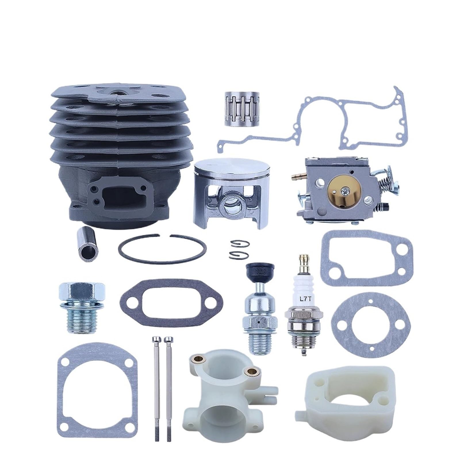 Compatible avec le Kit de révision Piston cylindre à gros alésage 52mm Husqvarna 266XP 266 266SE XP SE 61 pièces entretoise d'admission