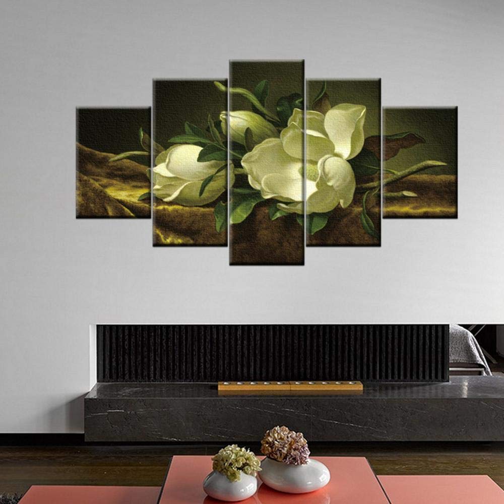 Peinture décorative magnolia grand format style artistique raffiné