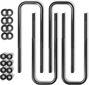 RockTrix - Pack of 4 - Leaf Spring Axle Extended U-Bolts 12" Length, 2.6" Inside Width Compatible with 2007-2017 Chevy Silverado 1500, GMC Sierra, GMC Sierra 1500 2WD and 4WD - Leveling Kit