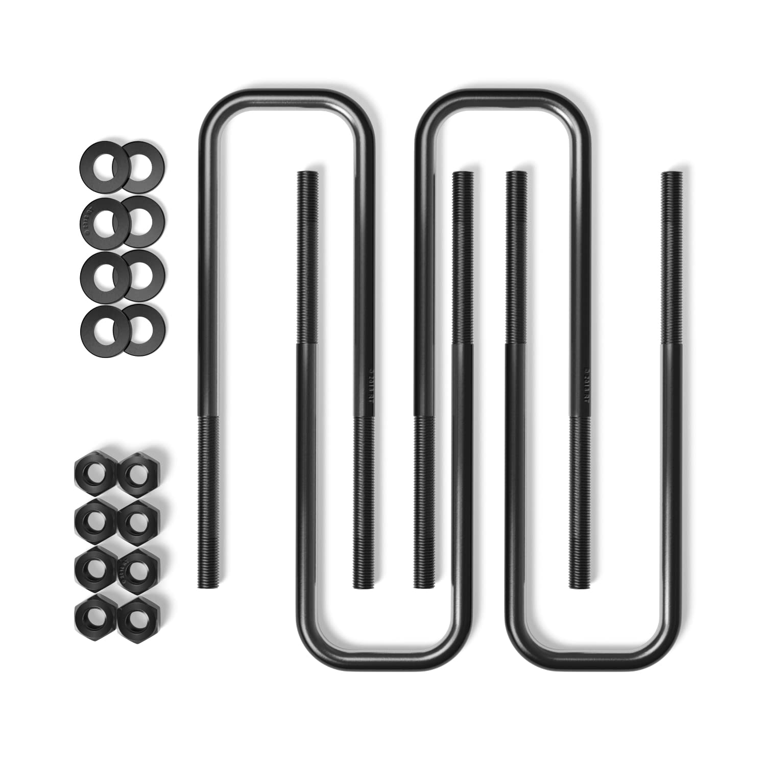 Leaf Spring Axle Black Extended U Bolts (10 inch Length, 2.75 inch Width) Compatible with Chevrolet Chevy Silverado GMC Sierra: 01-07 1500 HD, 01-10 2500 HD, 07-10 3500 HD - Leveling Kit