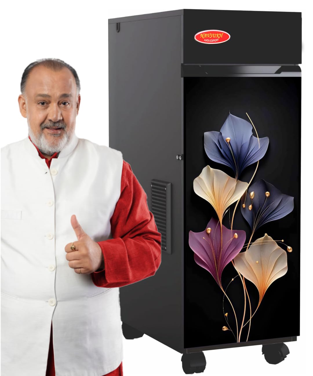 Prima Plus Flour Mill with Free Cover, Automatic Domestic Flour Mill with Stainless Steel Grinder, Hopper and Container, Atta Chakki, Aata Maker, Ghar Ghanti for Home