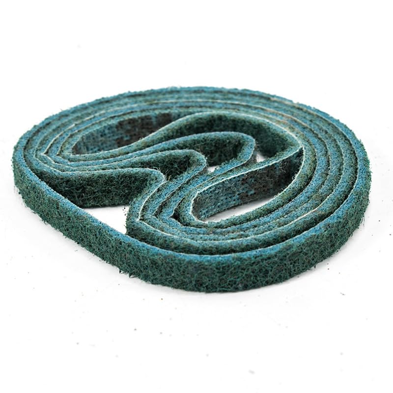 Lot de 10 bandes abrasives en nylon non tissé 330 x 10 mm pour ébavurage en acier inoxydable