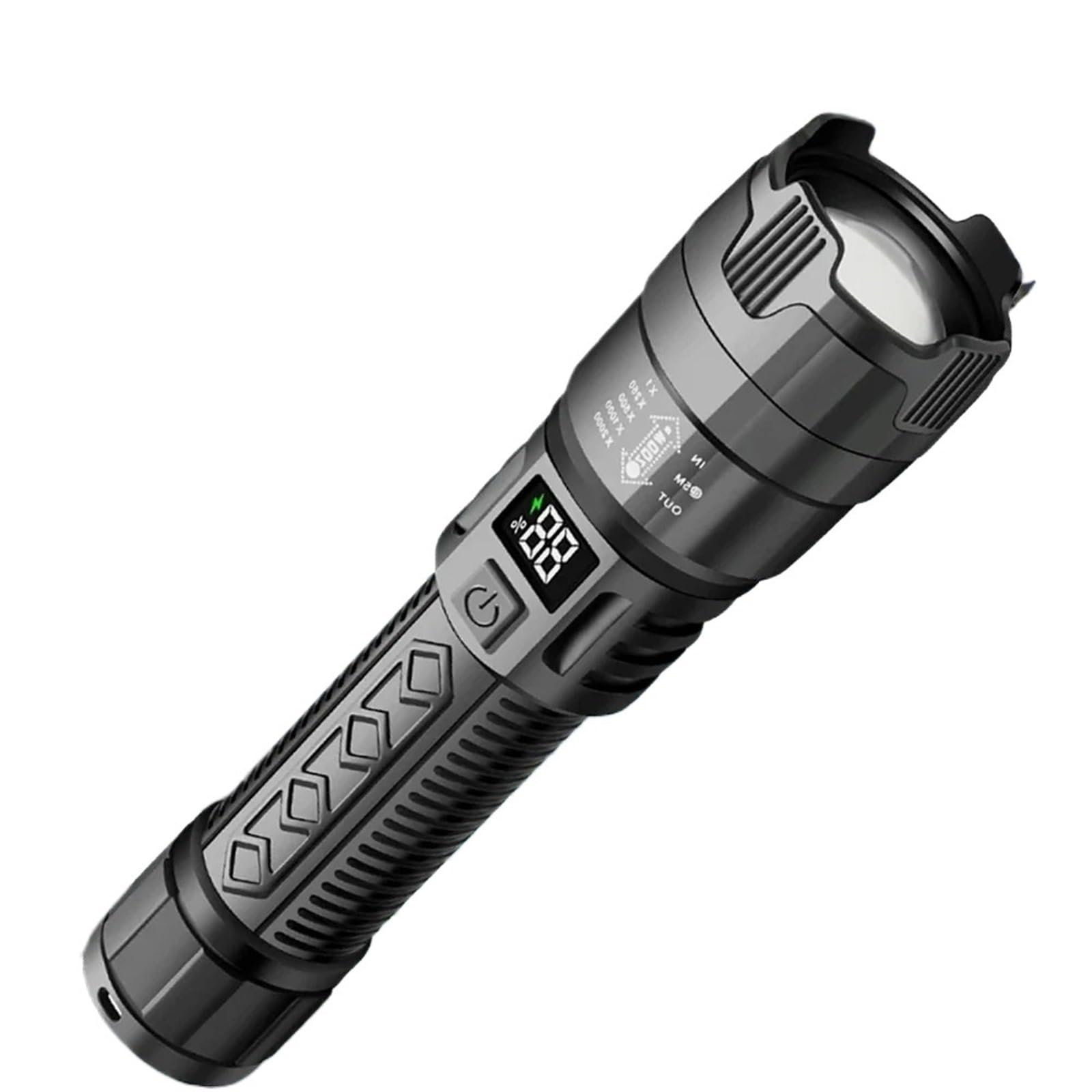 Ngtfdcp One Color Rechargeable Torch, High Strong Power Led Flashlights Tactical Torch With Display Light Usb Charging Camping Fishing Emergency Zoom Lantern For Camping,Hiking