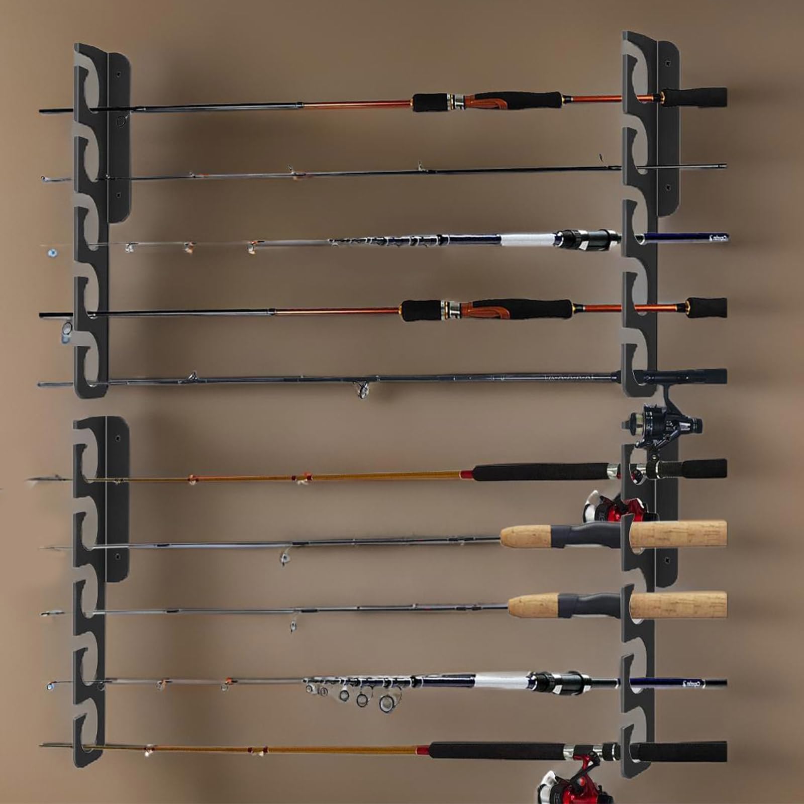 Supporto orizzontale per canna da pesca a parete o soffitto, espositore per canna da pesca