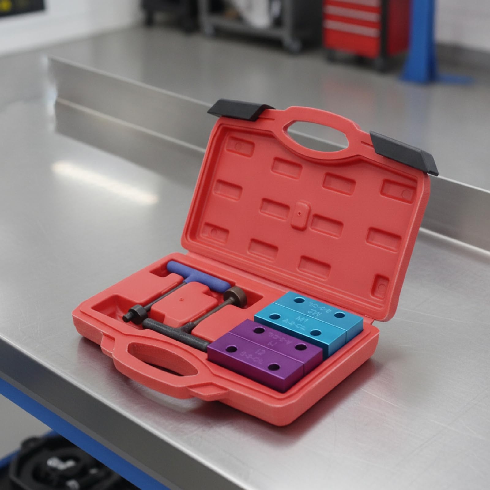 Gralara Kit Calage Moteur Outil Verrouillage Arbre Principal Bloc Calage pour Moteur 1.8 2.0 Accessoire Maintenance Mécanique Cale Rectangulaire Poignée en T pour Remplacement Courroie