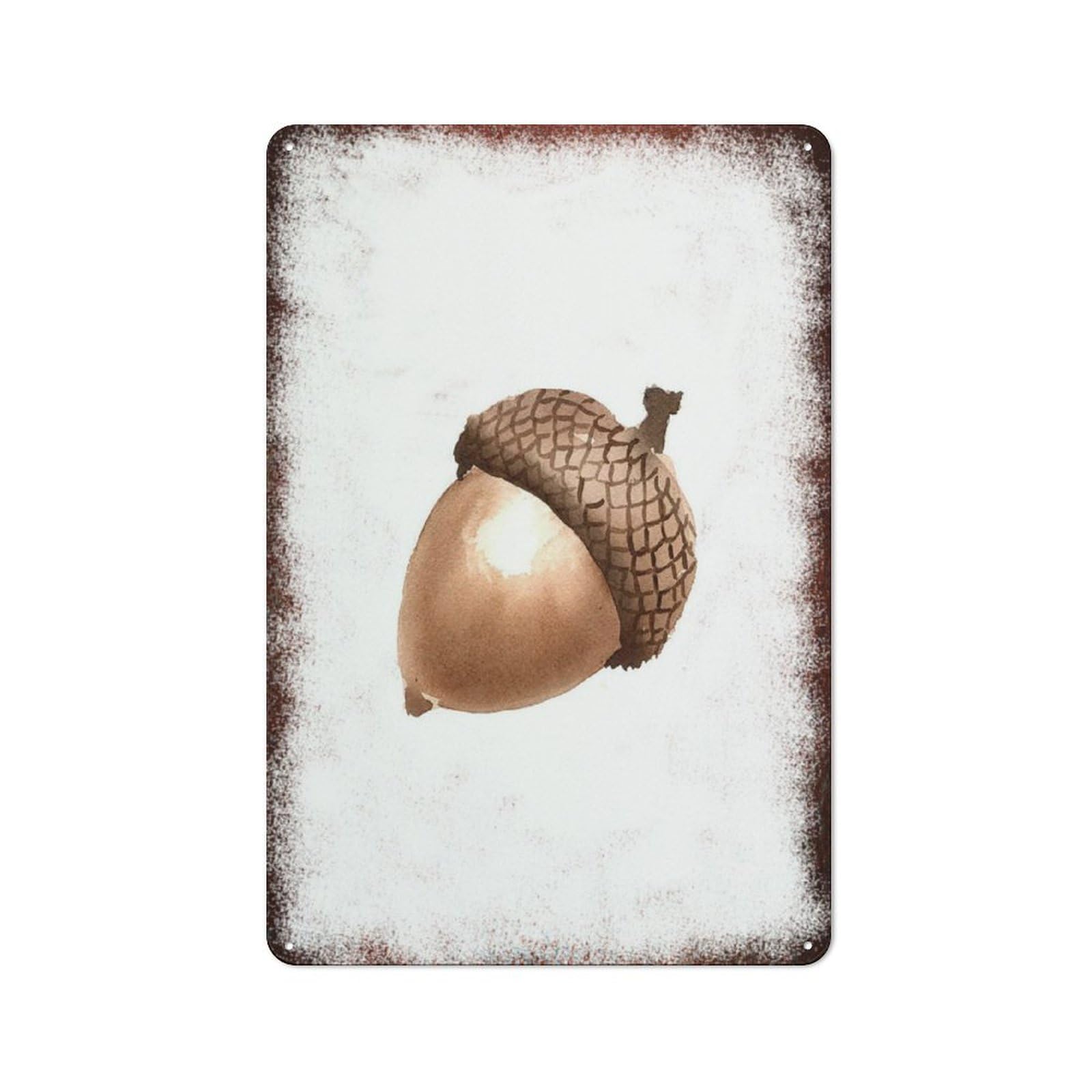 peiyeety Metal Tin Sign Metal Acorn Nut Pattern Vintage Rustic Wall Art Decor Kitchen Bathroom Bedroom Living Room Cafe Farmhouse Entryway Office Garage Home Bar Laundry Room Porch 6x8 Inch