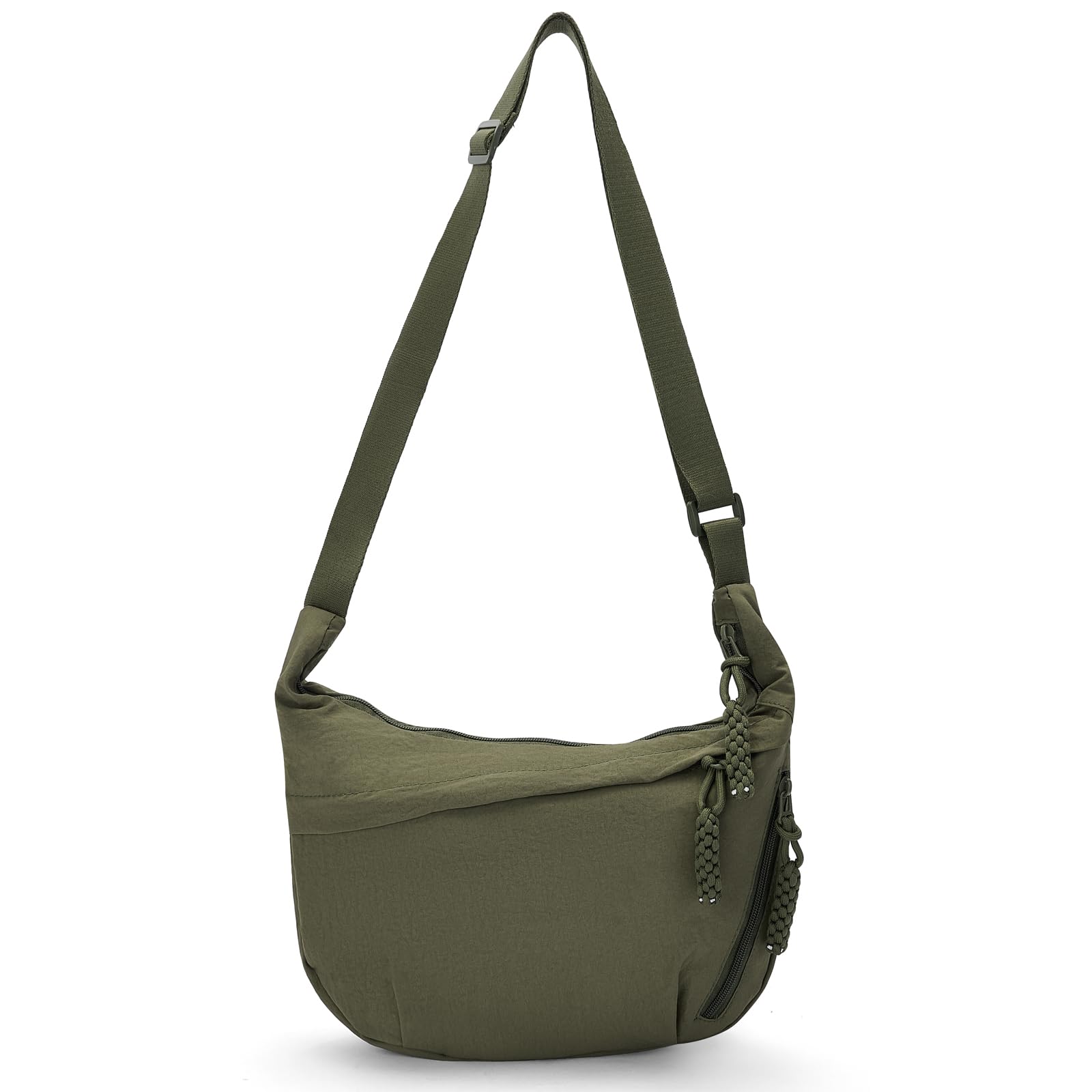 korejoli Lightweight Nylon Crossbody Bags for Women & Men - Multi-Pocket Moon Dumpling Sling Bags.