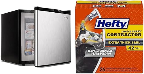 EUHOMY - Mini congelador para encimera, 1.1 pies cúbicos, congelador vertical compacto de una sola puerta con puerta reversible de acero inoxidable