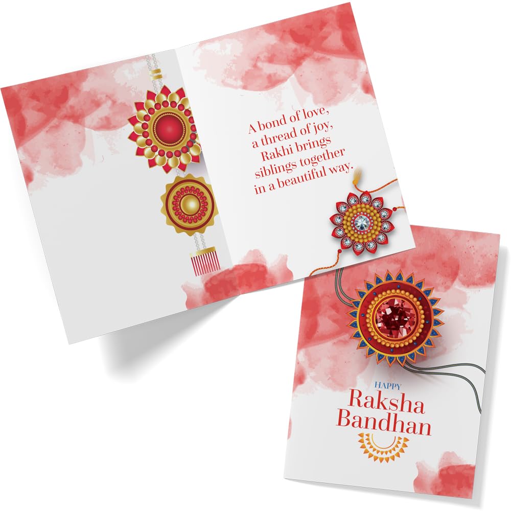 Festiko® Happy Raksha Bandhan Greeting Card For Brother/Sister - Design 1, Rakhi Wishing Cards For Siblings, Raksha Bandhan Decoration (1 PC)-image-28
