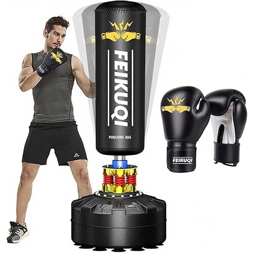 Punching Bag for Adults, Boxing Bag with Stand 70''-205lbs Freestanding Punching Bag for Adults - Kickboxing Bag for Home Gym Office