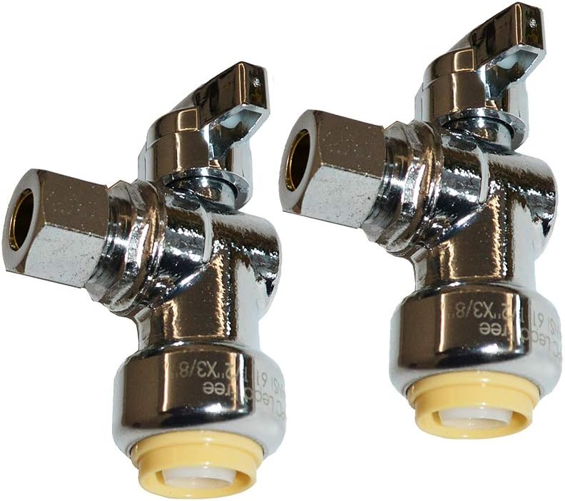 Buy HQMPC Push Fit Angle Stop Valve 1/2 Pushfit x 3/8 OD Compression