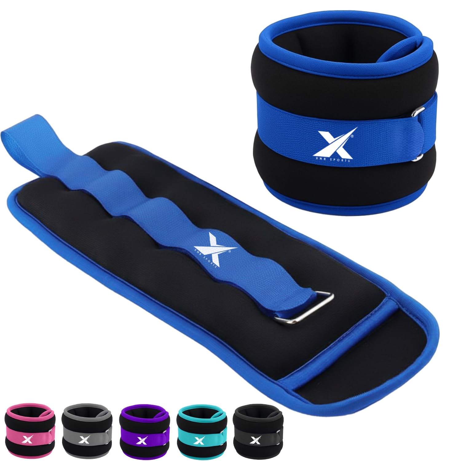 Xn8 Neoprene Ankle Weights With Strap, Pair of (0.5kg,1kg,1.5kg,2kg,2.5kg,3kg) Leg Weights, Wrist Weights, Arm Weights for Home Fitness, Strength Training, Running, Walking, Gym, Workout, Aerobics โ image 1