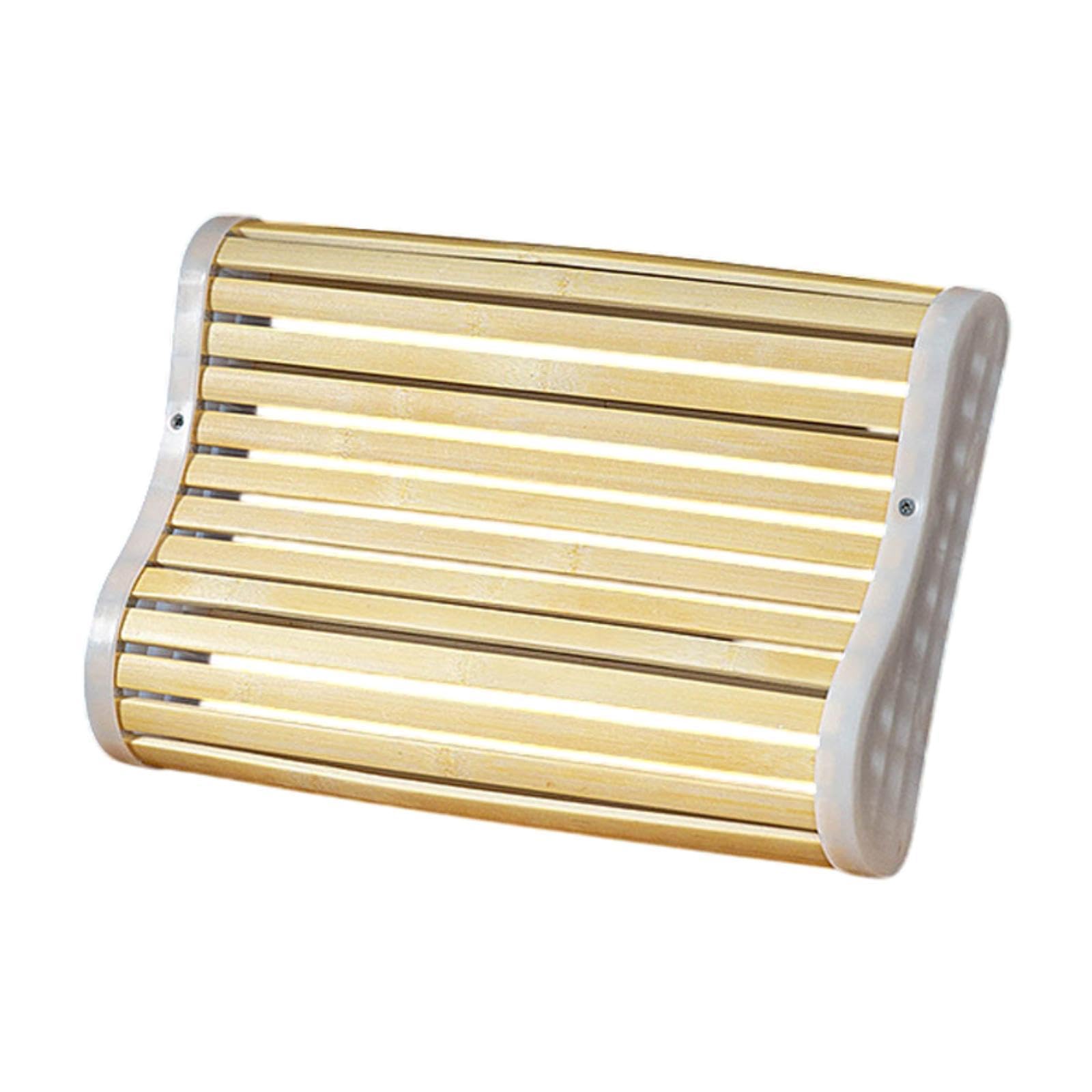 MagiDeal Bambus -Sauna -Kopfstützenkissen, Stütze, leicht Gebogene professionelle Sauna -Rückenlehne, Halsruhe für Dampfräume, 27cmx33cm