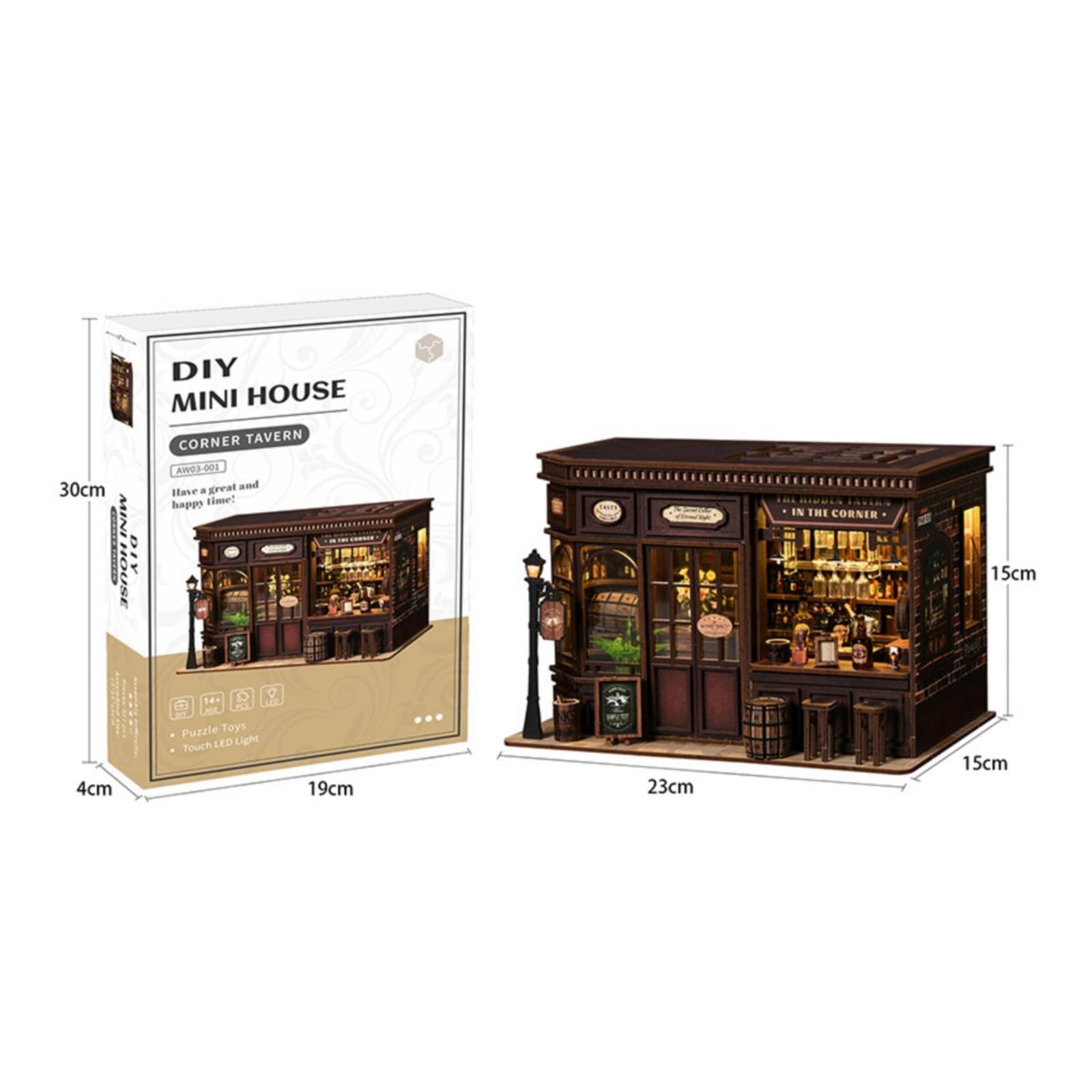 Miniatur Taverne Detailliert 3D Holzpuzzle Dekorativ Bastelset aus Holz für Erwachsene, Schreibtisch