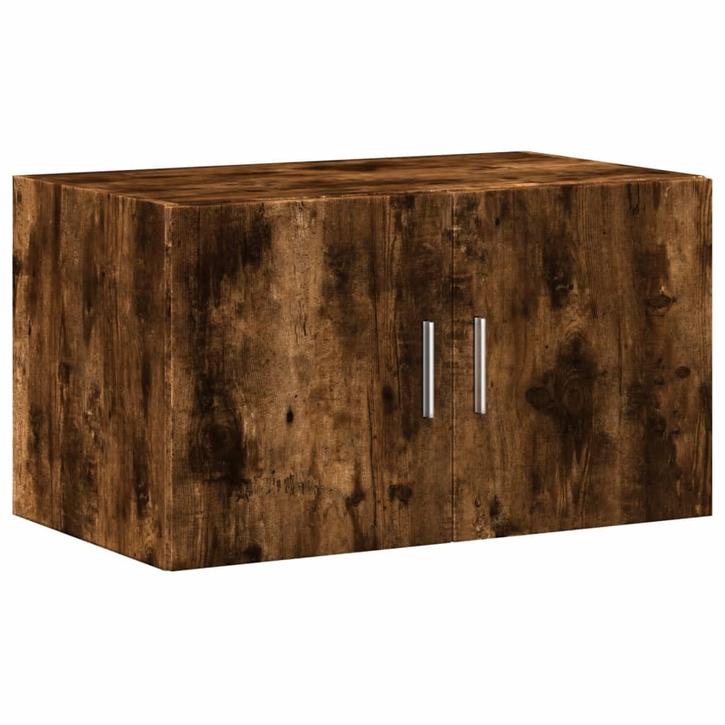 vidaXL Wandschrank, Hängeschrank mit Stauraum, Lagerschrank Wandmontage für Wohnzimmer Schlafzimmer Garage, Aufbewahrungsschrank Schrank, Räuchereiche Holzwerkstoff