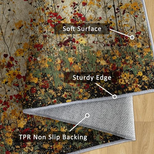 Tapis fleur salon 160x230 cm antidérapant pour éviter les chutes - 6