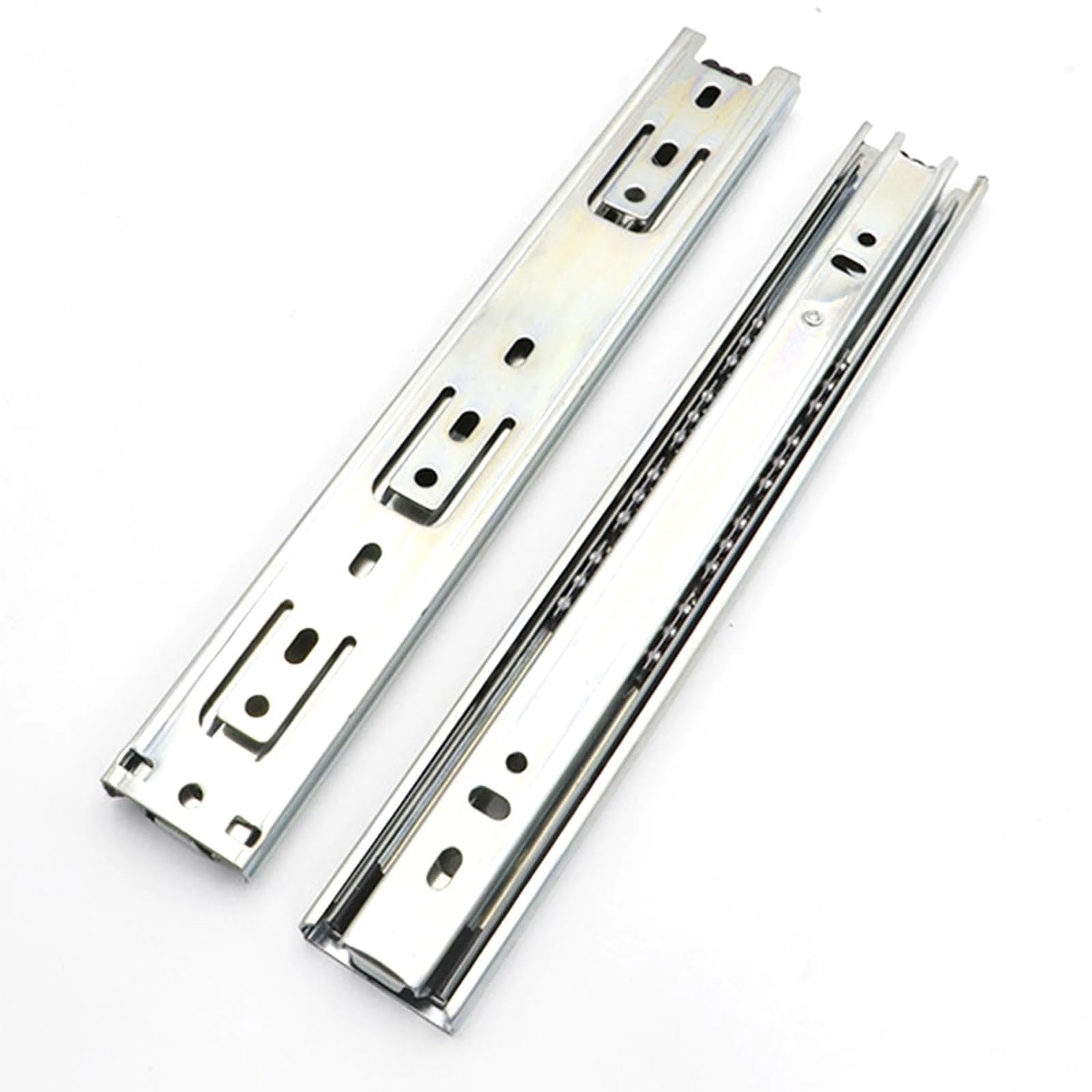 Hudfvioi 16Inch Drawer Runners Three-Section Buffer Mute Push-Pull Drawer Wardrobe Sliding Rail Telescopic Hydraulic Solid Track Slide For Drawer(16Inch)