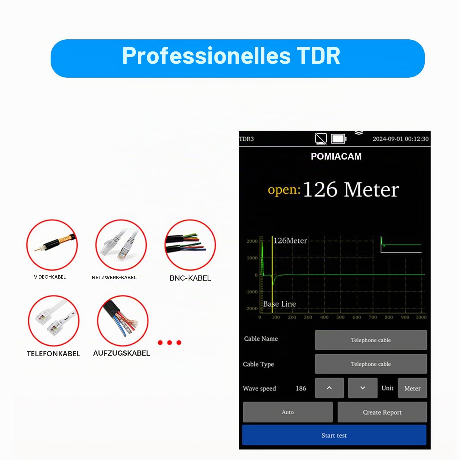 Netzwerkkabeltester, UTP-Kabeltester, Ethernet-Kabel-Tracker, 4-Zoll-IPS-Touchscreen, VFL OPM DMM TDR, Pegelmesser, PoE++-Erkennung, RJ45 TDR, Kabellängenmessung, Netzwerktools LT-600T