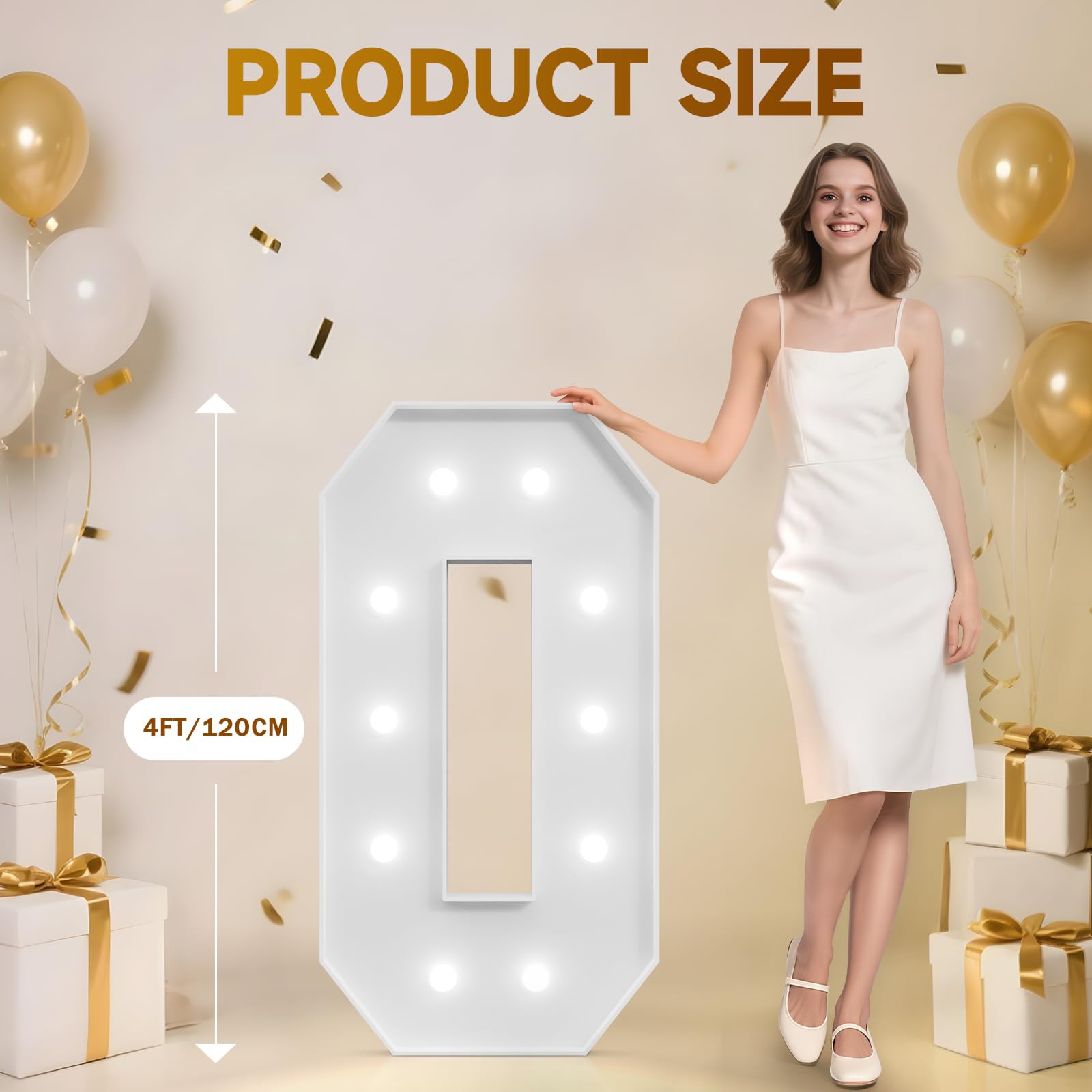 Świecąca lampa LED z cyframi 18, 120 cm lampka alfabetowa, wielokrotnego użytku, kombinacja nocna do pokoju, estetyczna dekoracja świąteczna, na urodziny, ślub, Boże Narodzenie, 18, 120 cm