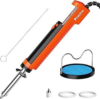 Preciva 929D-V Electric Desoldering Iron Solder Sucker, Portable Desoldering Gun,110V Desoldering Pumps with Desoldering Nozzles 1.0mm 1.2mm for Through-Hole Desoldering