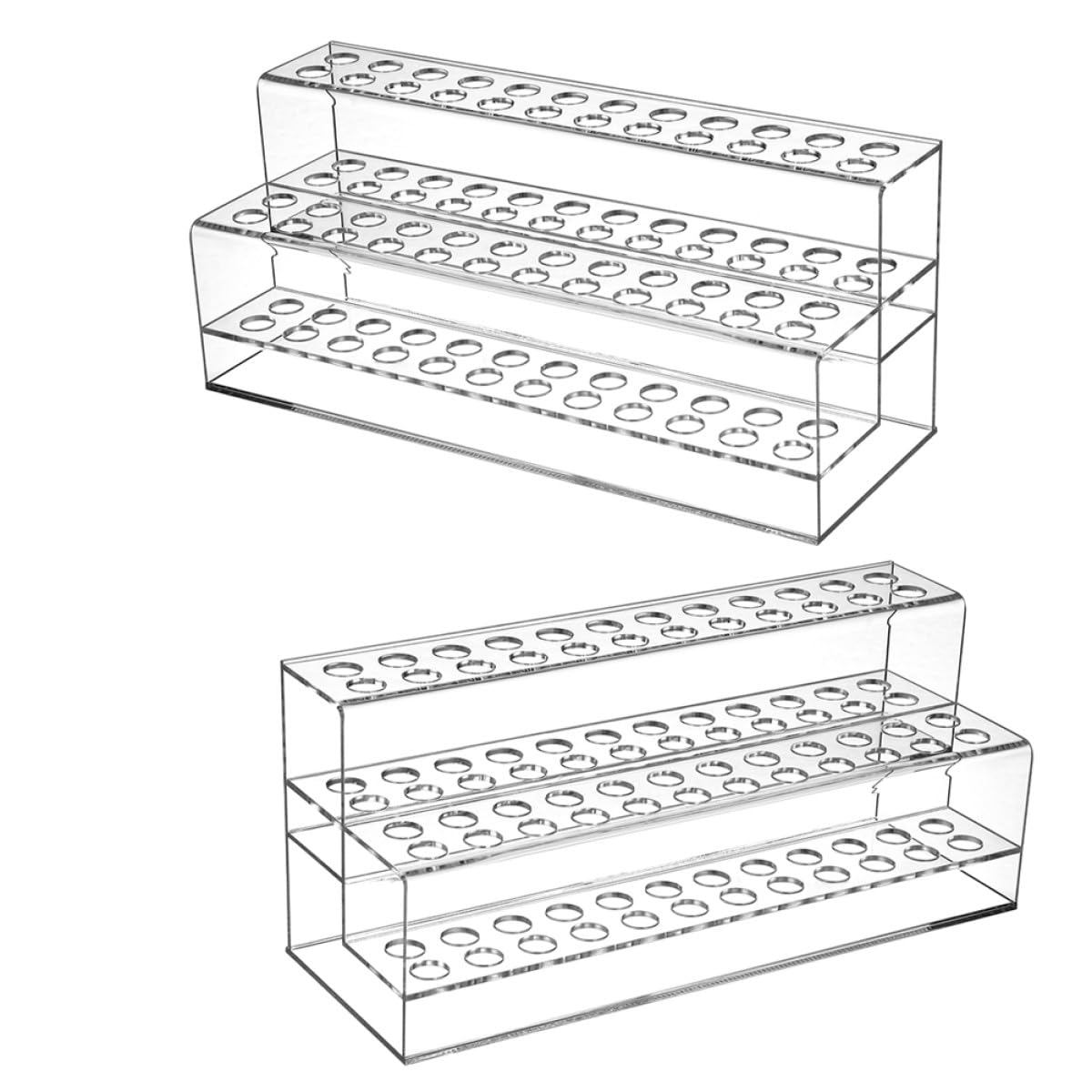 Abaodam 2stücke Transparenter Stiftehalter mit Fächern Kunststoff Pen Organizer für Pinsel Kugelschreiber und Marker Schreibtisch Stifthalter zur Aufbewahrung und Trocknung Platzsparend