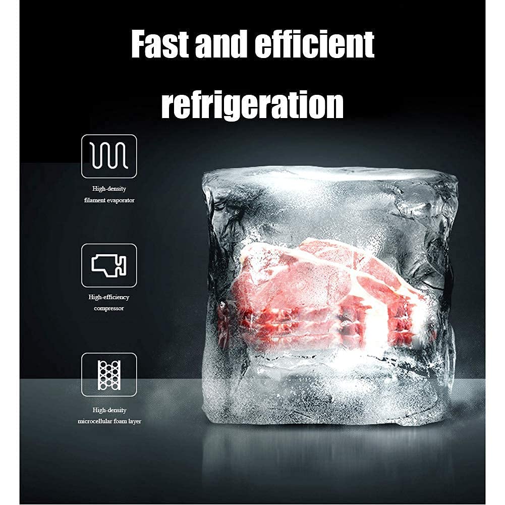 Congelatore, Frigorifero a Doppia Porta Freestanding 58L 76L con Ripiani Controllo della Temperatura Compressore a Basso Consumo Energetico per Dormitorio Ufficio Cucina Domestica (76L)