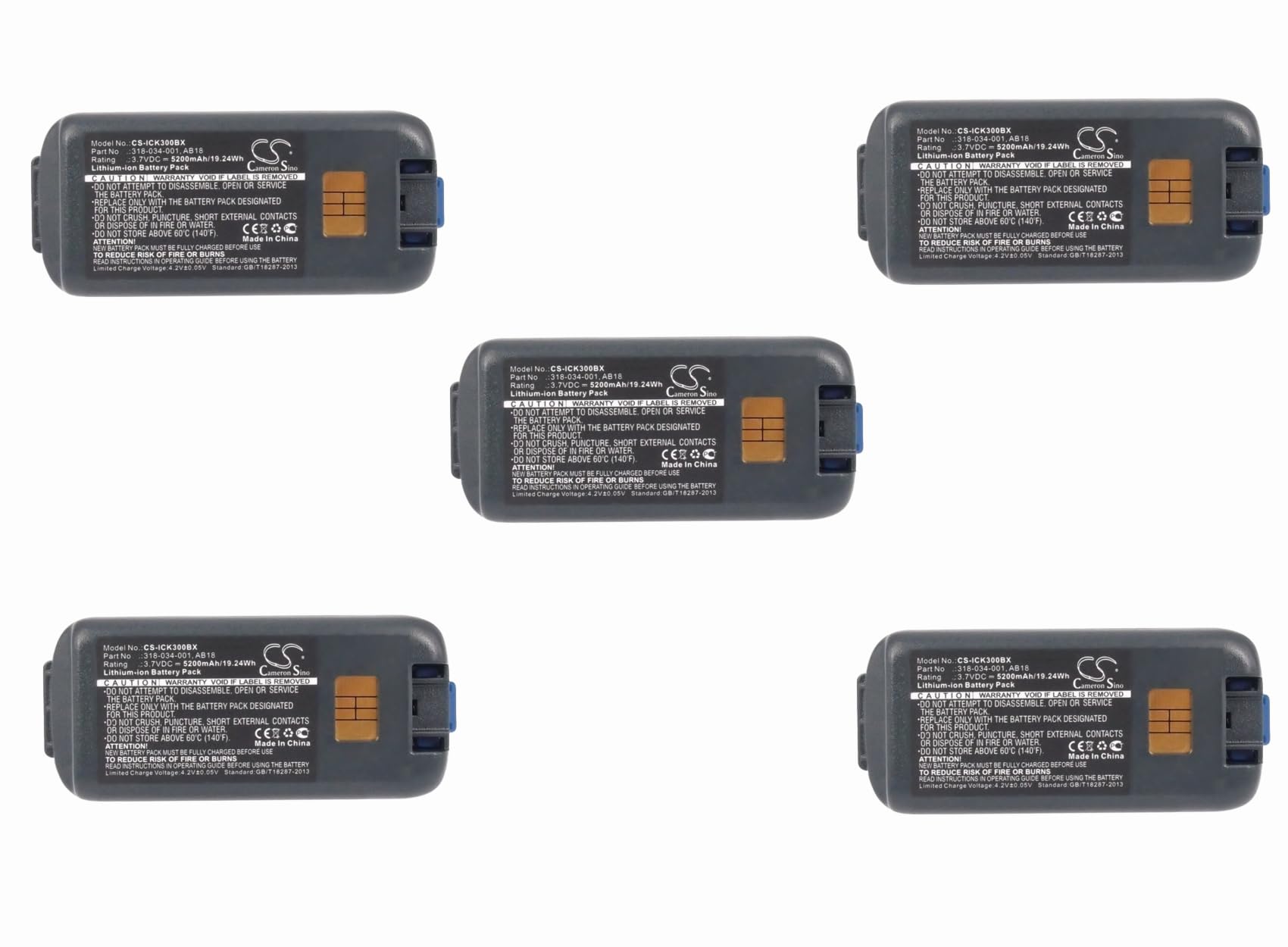 (5 Pack) XSP Battery for INTERMEC CK3 CK3A CK3C CK3C1 CK3N CK3N1 CK3R CK3X PN INTERMEC 318-033-001 318-034-001 AB17 AB18
