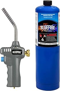 BLUEFIRE BTS-8071 Trigger Start Handy Gas Welding Propane Torch Head MAPP MAP PRO Handhold Portable Nozzle Upgrade Brass Knob All-purpose Flame Thrower Tool for Brazing Soldering Cooking Lighting