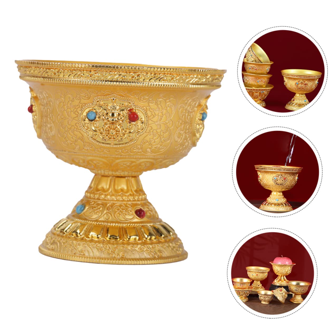 Ciieeo Opferwasserbecher Aus Kupfer Buddhistische Anbetungsschale Vintage-opferschale Für Tempel Oder Zuhause Dekorativer Wasserbecher Für Buddha-schreine