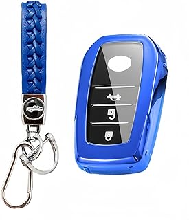 MEDZUK Key Case Compatible with Toyota Aygo X 2022-2024 2025 Car Key Case Protection, Key Case Accessories with Key Fob (Blue)