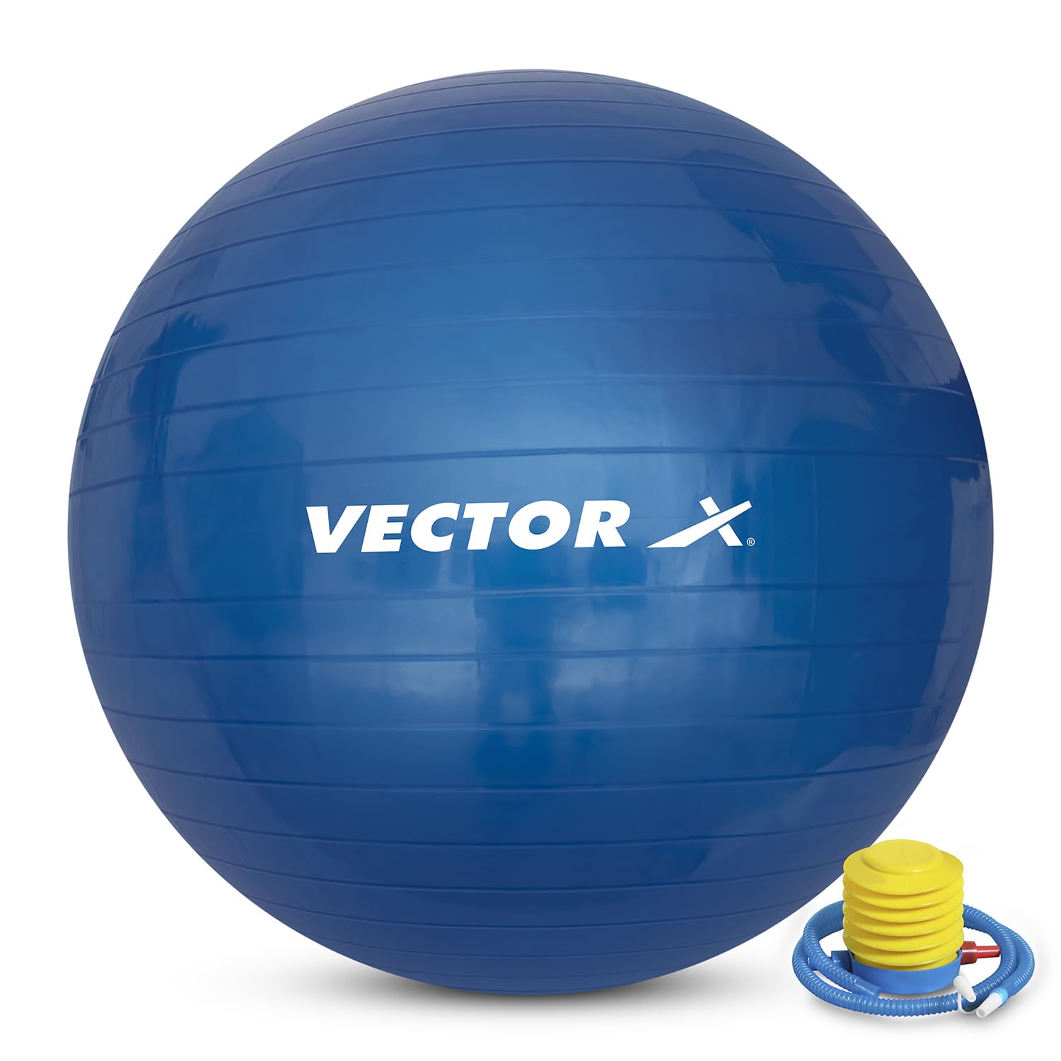Vector X Protoner Anti-Burst Rubber Gym Ball with Free Foot Pump | Round Shape Swiss Ball for Exercise, Workout, Yoga, Pregnancy, Birthing, Balance & Stability (85 CM, Blue) (B0CV3RHFL3) Amazon Price History, Amazon Price Tracker