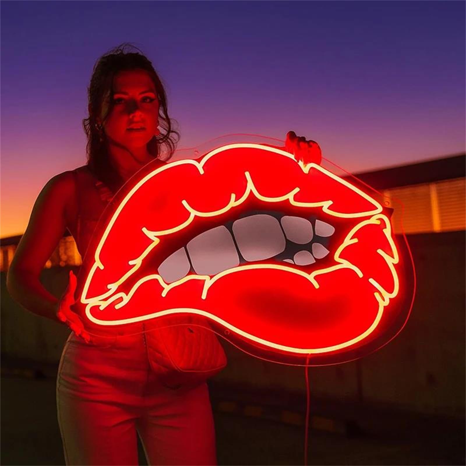 オリジナル　ネオンサイン リップ・唇 レッド 赤　LED オーダーメイド Amazon.co.jp: FINOTI セクシーな唇プリント LED ネオンライトサイン