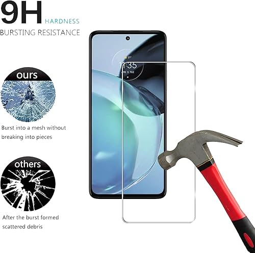 Miniatura 4 de Protector de pantalla de vidrio templado para Motorola Moto G72, transparente HD, dureza 9H, antiarañazos, compatible con Motorola Moto G72
