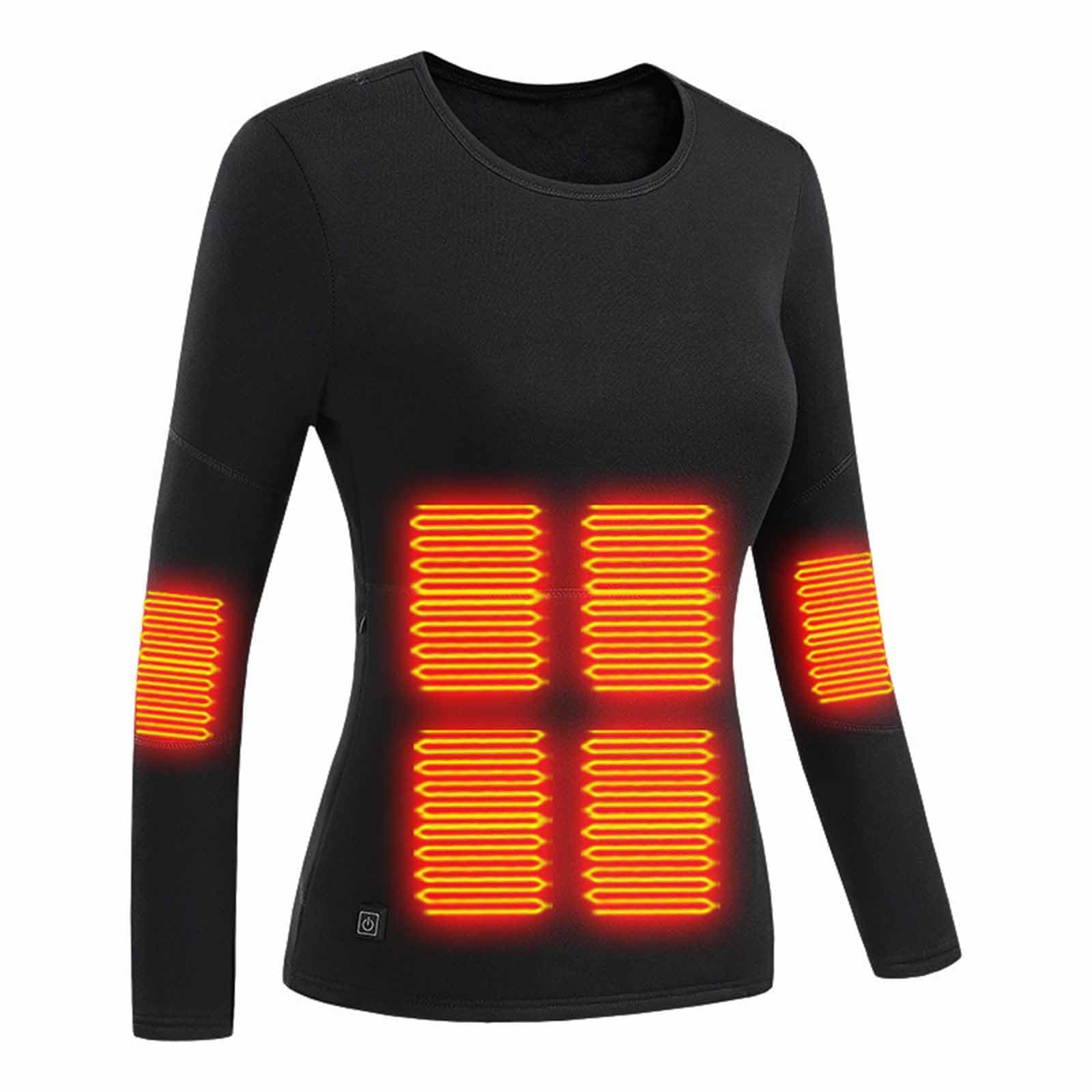 Beheizbare Unterwäsche Damen Shirt Elektrisch Beheiztes Unterhemd Für Herren USB-Anschluss intelligent beheizbar Langarmshirt Thermooberteil Mit 26 Heizzonen Für Skifahren Im Freien, Motorradfahren