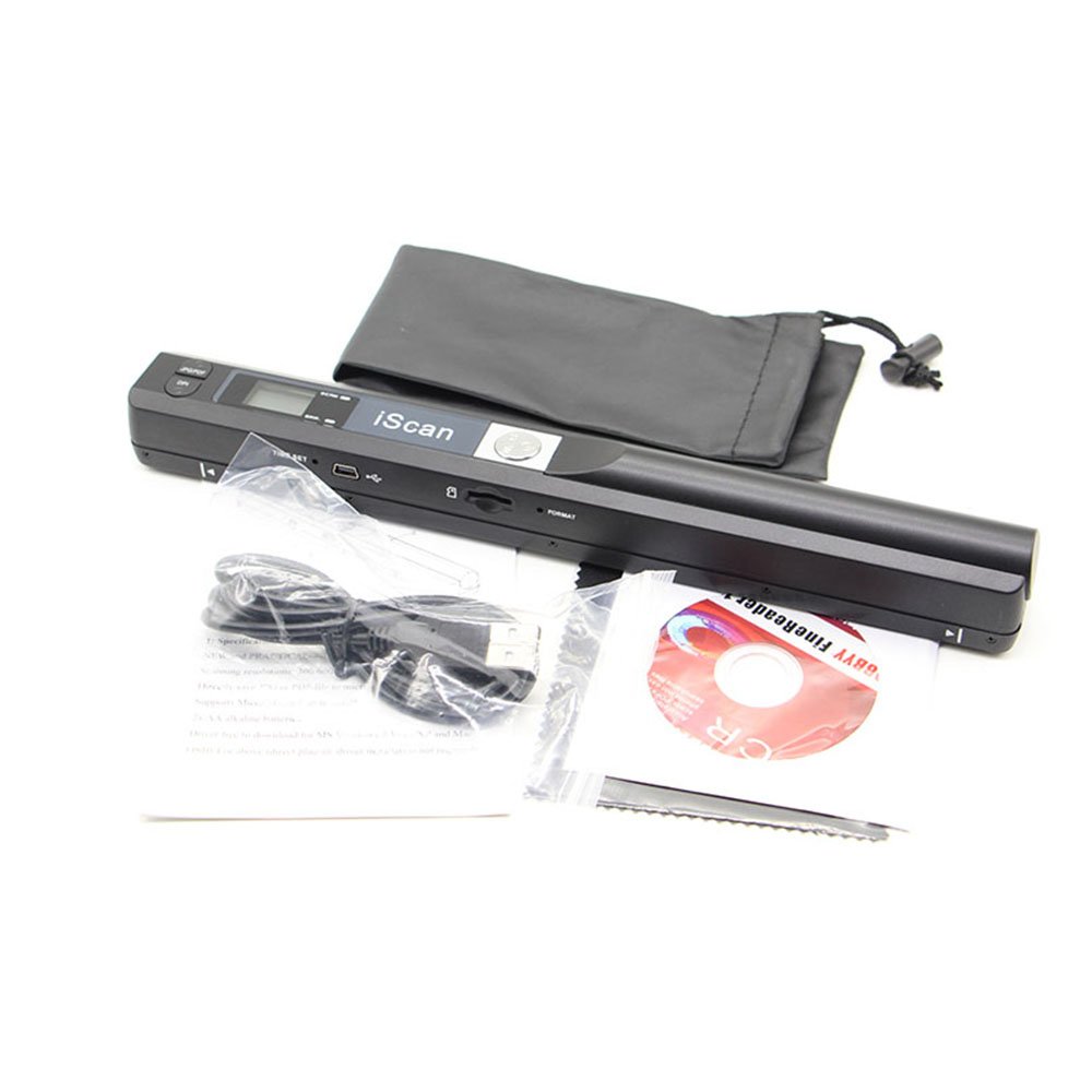 Scanner de documents portable ESECO iScan A4 Noir 900/600/300 dpi Scanner de poche Mini Pen