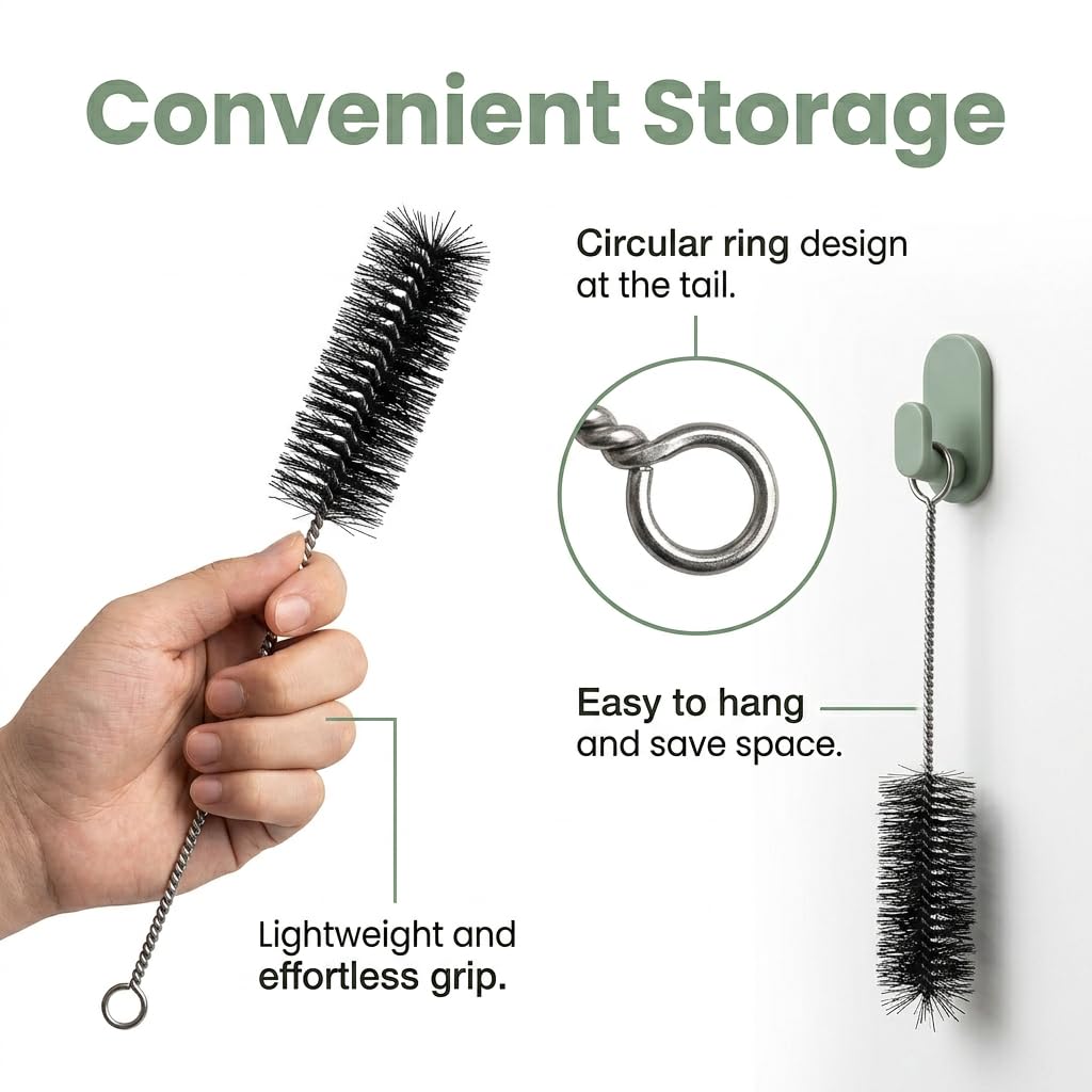 Brosse Métallique 40mm Acier Inoxydable Kit Ramonage Flexible pour Nettoyage Conduits Fumée Chaudière Poêle Granulés