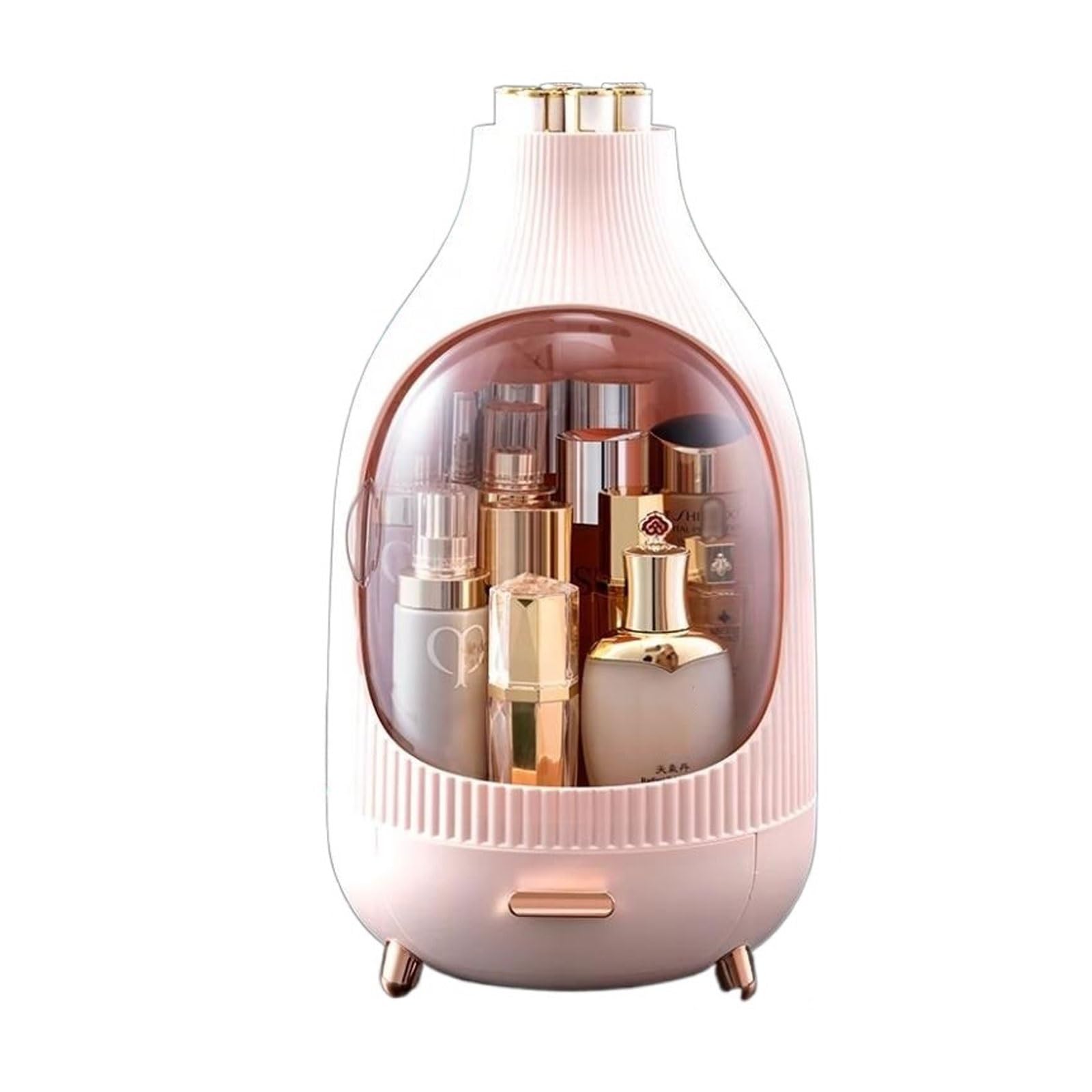 K5C7S3W9D6 Vanity Table Organiser Makeup Organizer,Bathroom Counter, Modern Jewelry and Cosmetic Display Cases,Make Up Stands for, Dresser, Vanity Accessories and Countertop(Pink)
