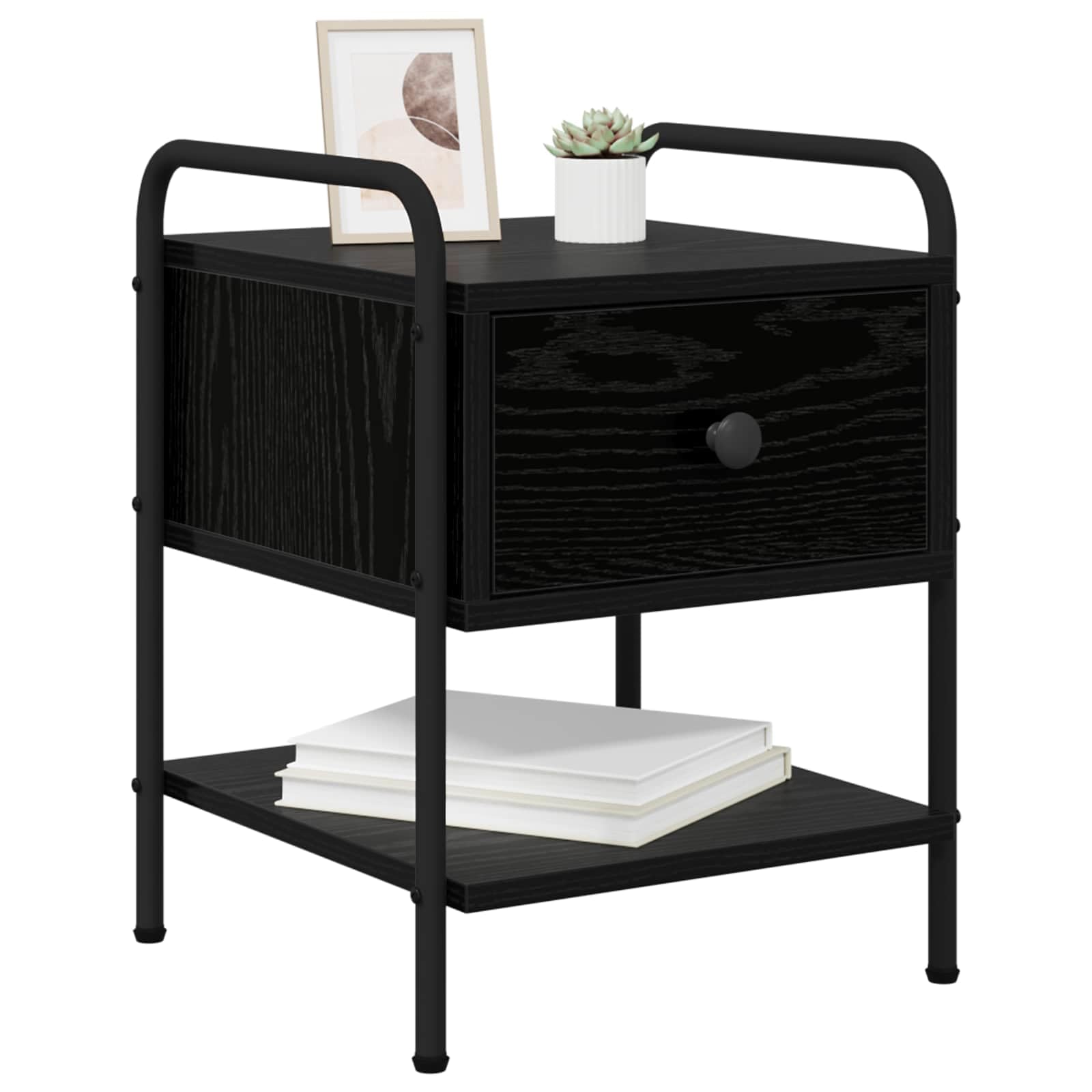 Hothingwell Stolik nocny 2 szt. Chene Black Wood Ingenierie