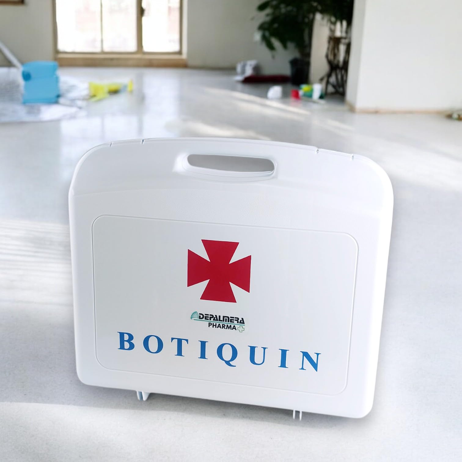Pharma✙ Botiquín de Primeros Auxilios para Hogar y Trabajo, Maletín completo homologado 38x34x9cm con Vendas, Gasas, Guantes, Alcohol, Agua Oxigenada y Más, Ideal para Emergencias en casa.