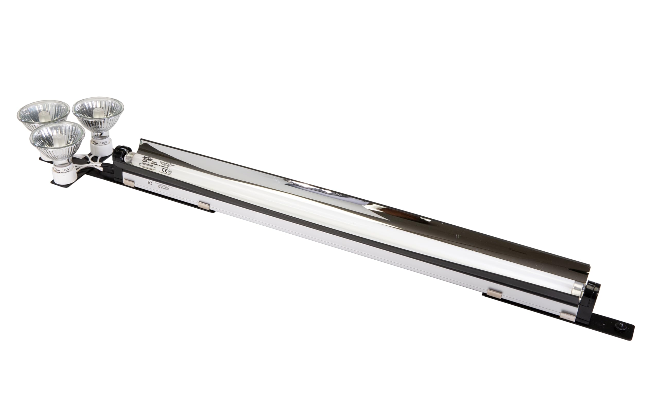 CAROLINACUSTOMCAGES Reptile 22" T5HO UVB 24W + Triple GU10 Basking Light Fixture, Bundle with 10.0 UVB Tube and Three 75w Heat Lamps