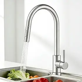 Torneira De Cozinha Gourmet Inox 304 Escovado, Torneira de Cozinha Bancada Com Spray Extensor Para Bancadas de Cozinha