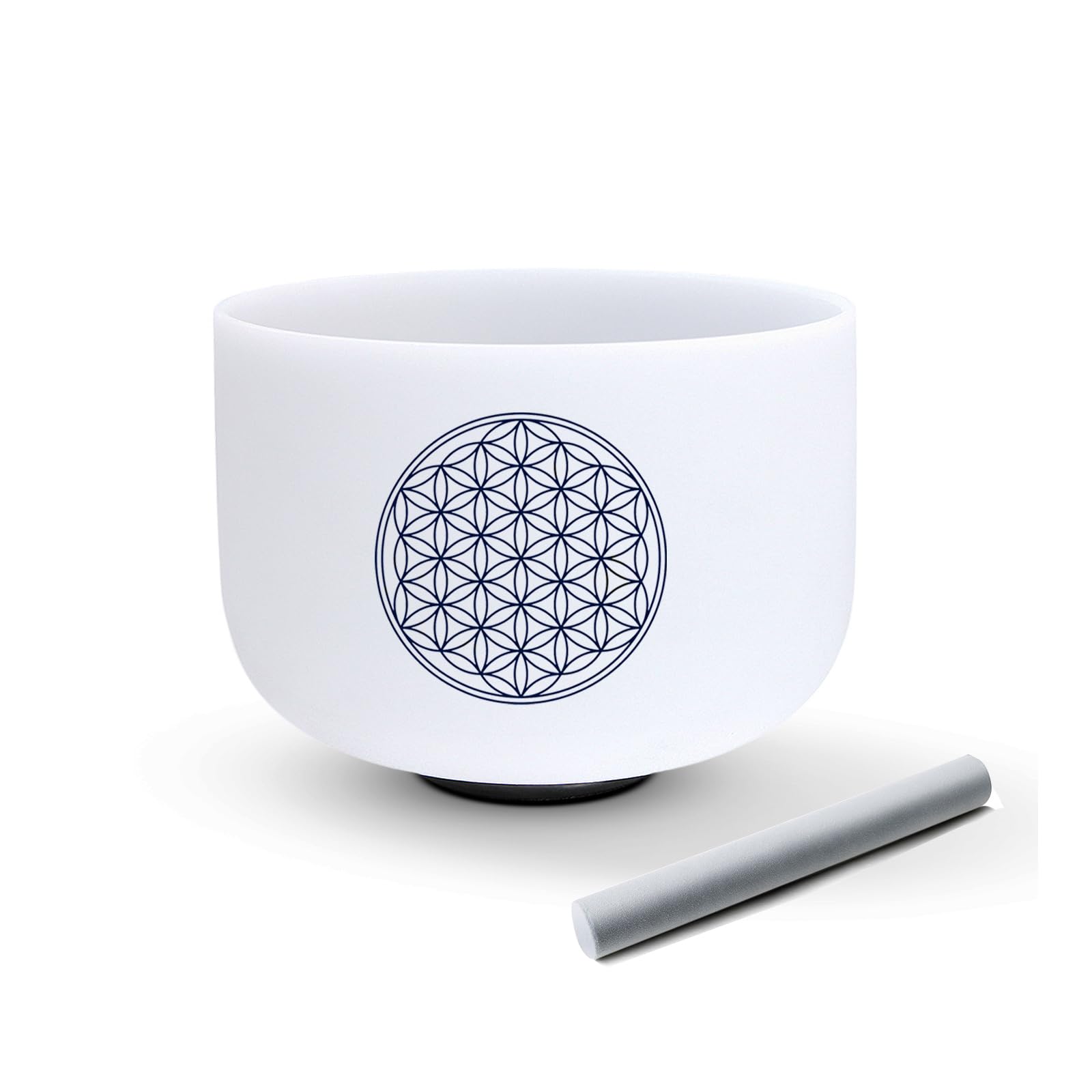 Hye-eun - Campana tibetana in cristallo da 528 Hz, quarzo, 20,3 cm, nota do, fiore della vita, meditazione e guarigione dei chakra, con sacchetto di trasporto