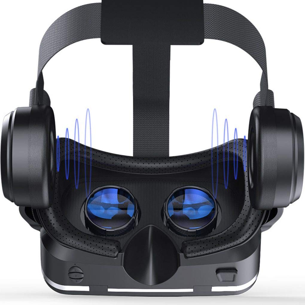 VR Shinecon 3D VR Glasses with sound waves indicating audio