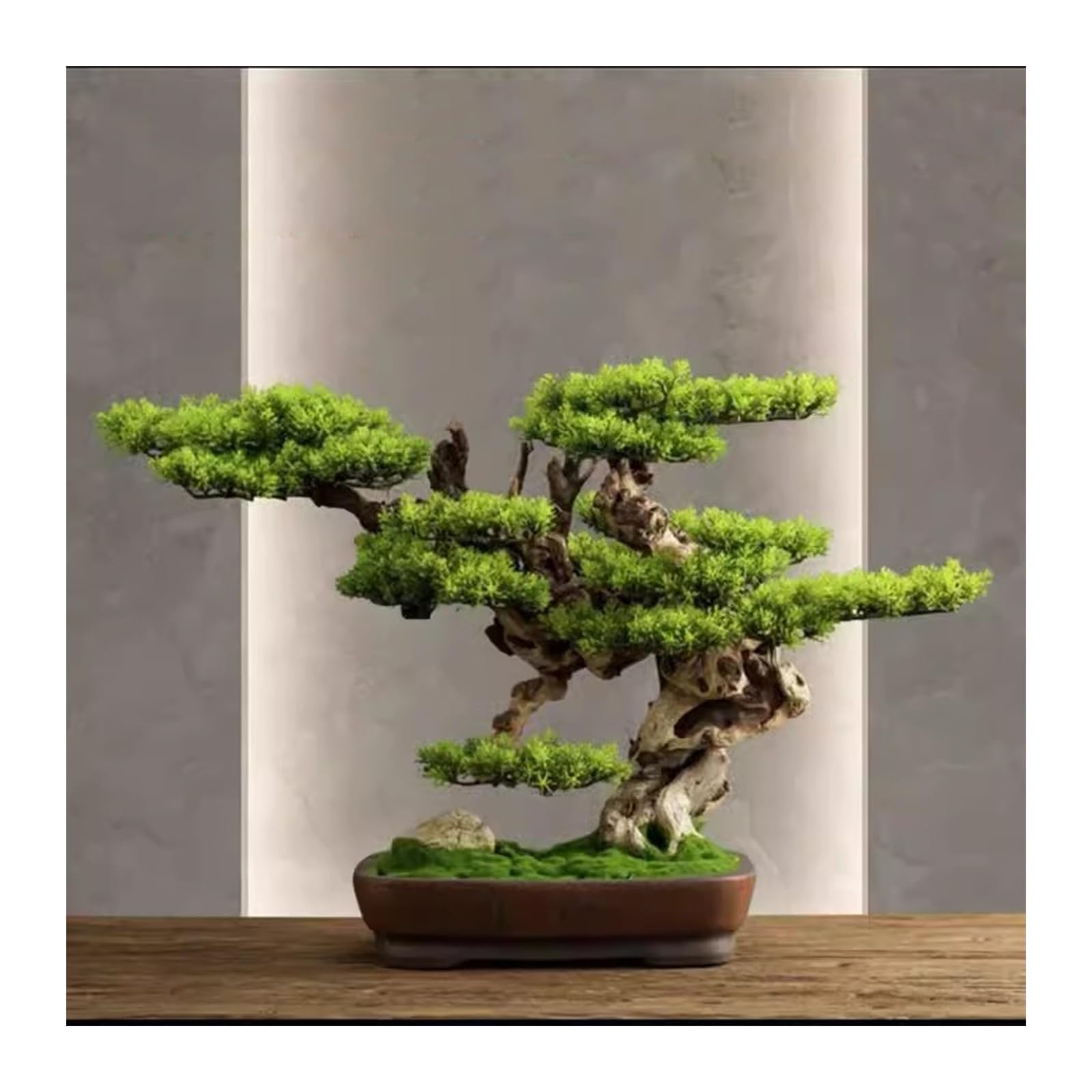 MYUYEE Artificial Bonsai Tree Artificial Pine Tree Welcome Bonsai False Tree Sitting Room Porch Tea Room Table Top Decoration Plants Artificial Tree