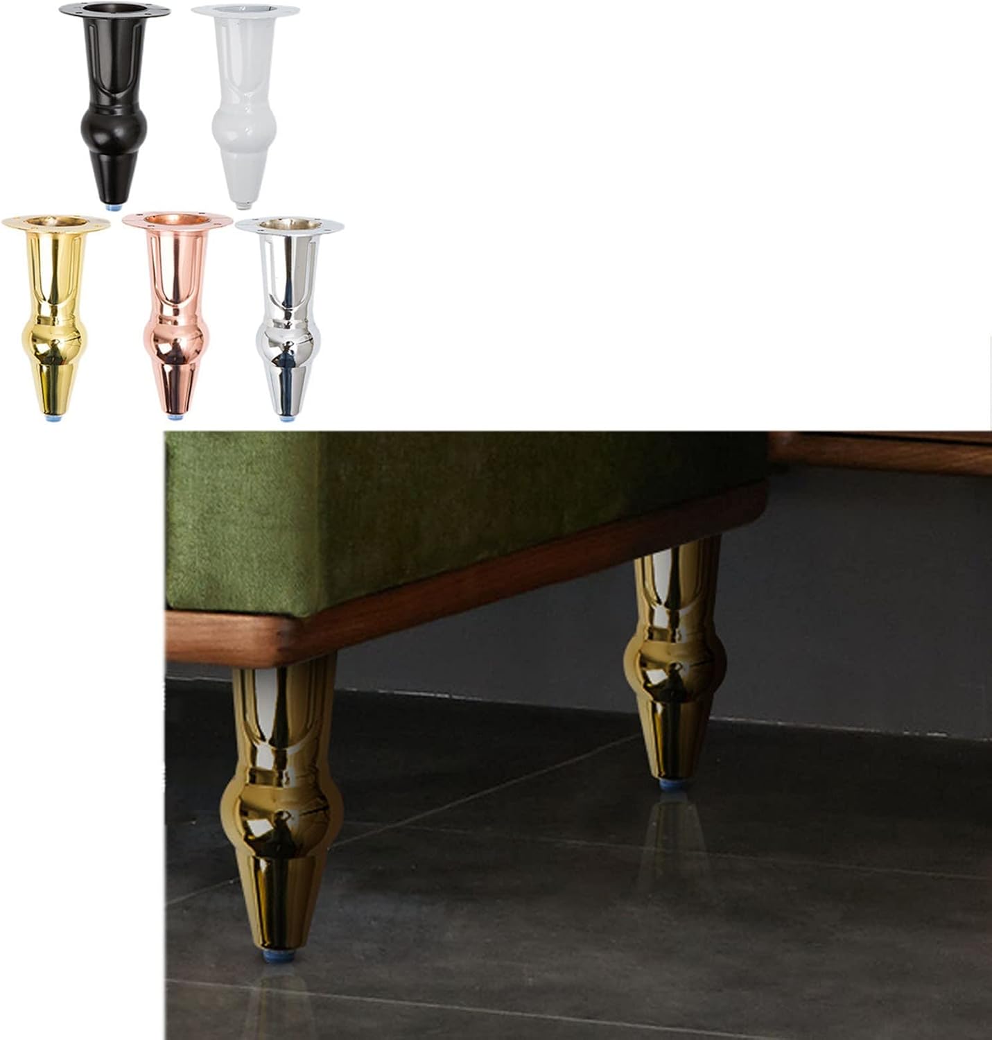 Furniture Legs,Table Legs,Furniture Legs Table Foot Sofa Feet Round Replacement Cabinet Feet Metal Furniture Anti Slip Support Legs for Sofa Cabinet TV Cabinet 4 Pcs(Color:B,Size:15cm/5.9in) ( Color :