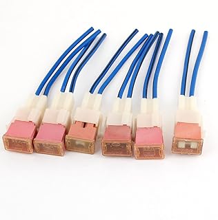 MRANADLDF Portafusibles de plástico Rosa y Blanco for Coche, camión, 30A con Cable de Alambre, 6 uds.