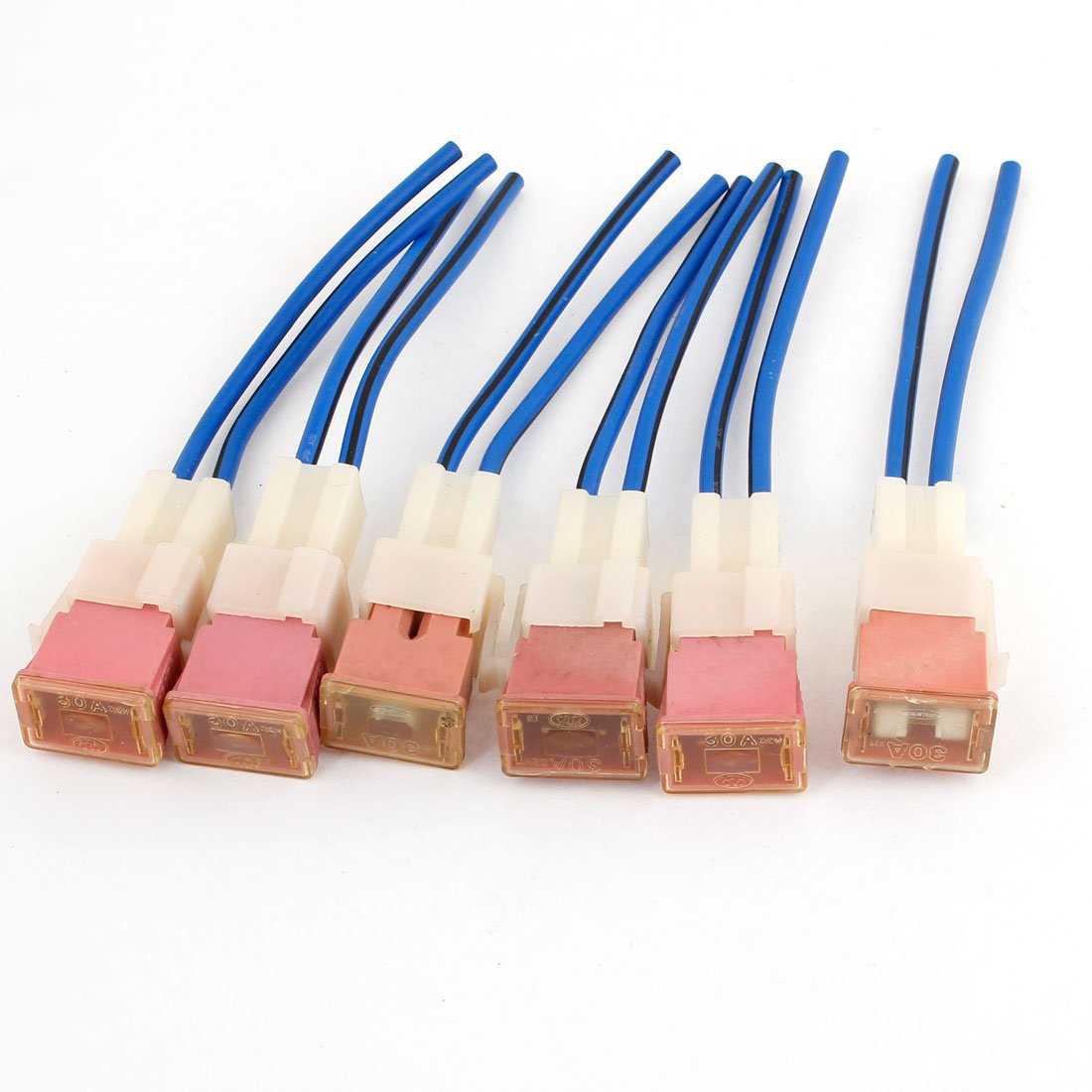 Porte-fusible 30A étanche en plastique rose blanc pour camion et auto - 6 pcs